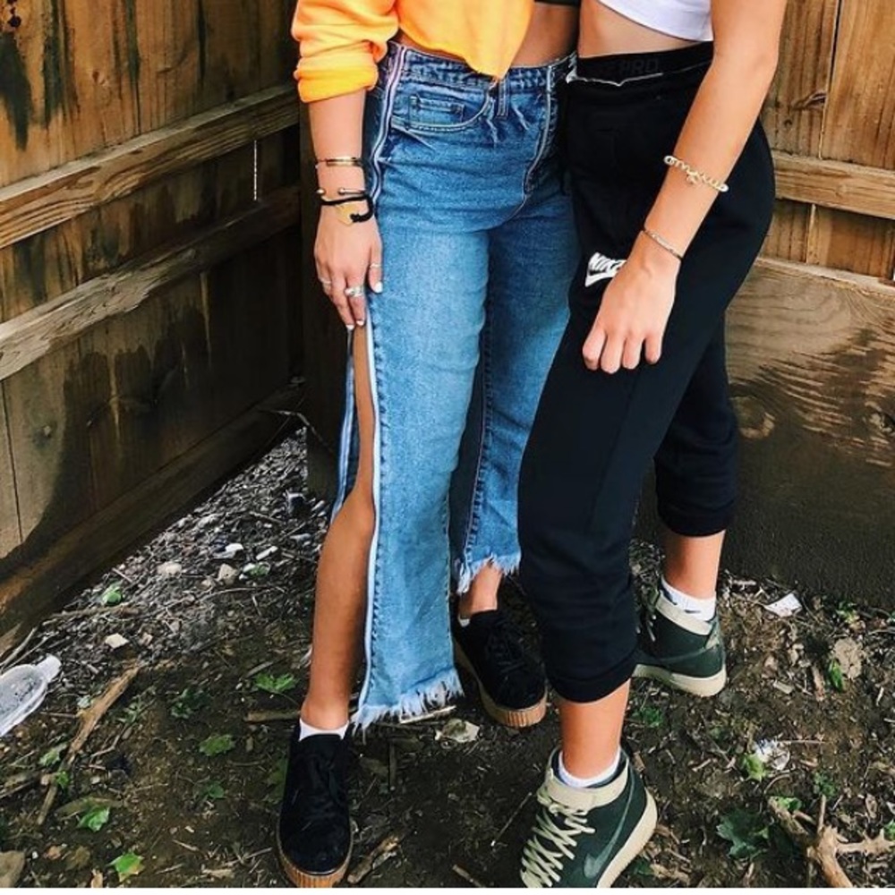Zipper leg mom Jeans